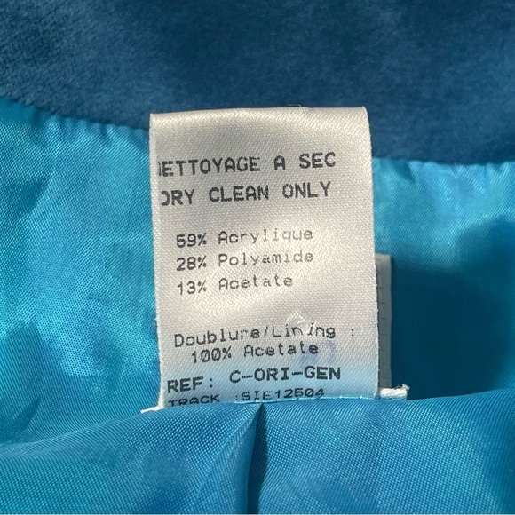 Paule Vasseur Jacket Blazer Women’s Size 38/ US 6 Brocade Floral Blue - Picture 6 of 7